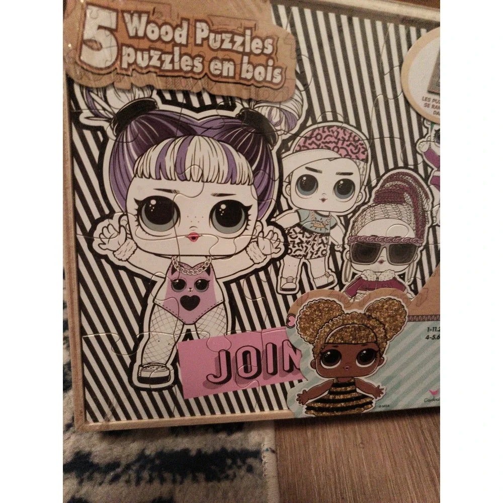 LOL doll wooden puzzle set of 5 new sealed in box